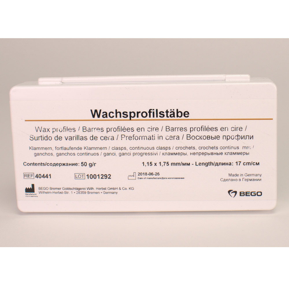 Wachsprofilstäbe 1,15x1,75mm 50g