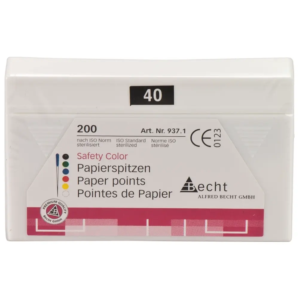 Becht Papierspitzen Safety Color - Packung 200 Stück ISO 040