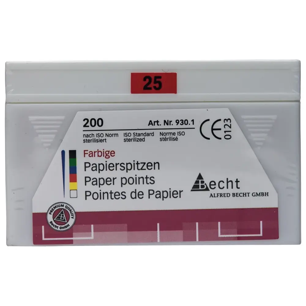 Becht Papierspitzen farbig - Packung 200 Stück ISO 025