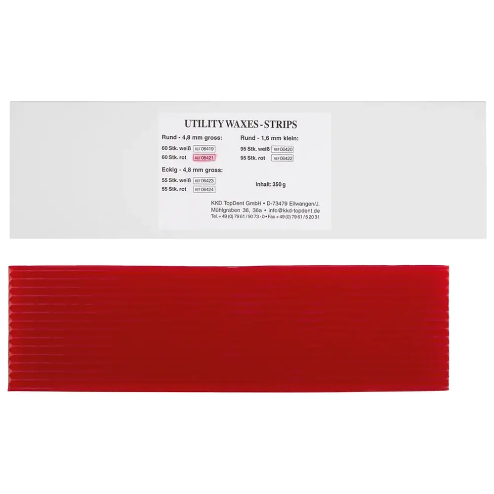 Kentzler-Kaschner KKD® Utility Wax Strips - Packung 95 Strips rot, 4,8 mm