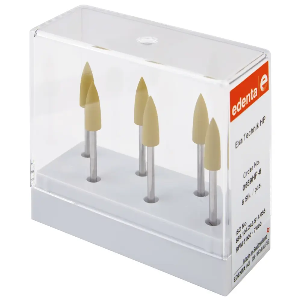Edenta Exa Technique - Packung 6 Stück gelb fein, HP, Figur 243, 15,5 mm, ISO 055