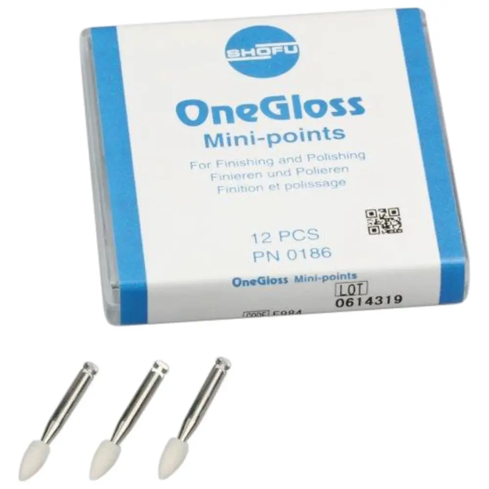 21911_OneGloss__Packung_12_Polierer_Minispitze_montiert SHOFU OneGloss™ - Packung 12 Polierer Minispitze, montiert
