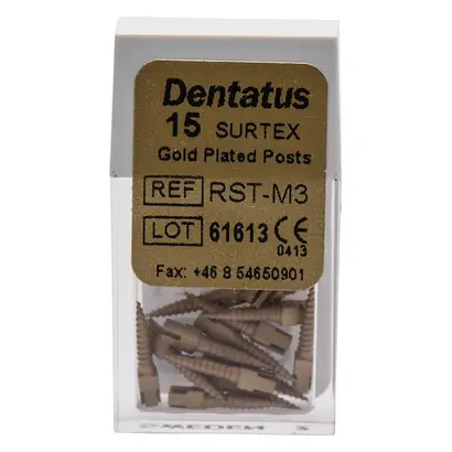 Dentatus AB DEN Surtex Wurzelstift vergoldet M3 Pa 15