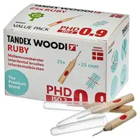 TANDEX WOODI Interdentalbürste - Value Pack 25 Stück ruby, PHD 0.9, ISO 2