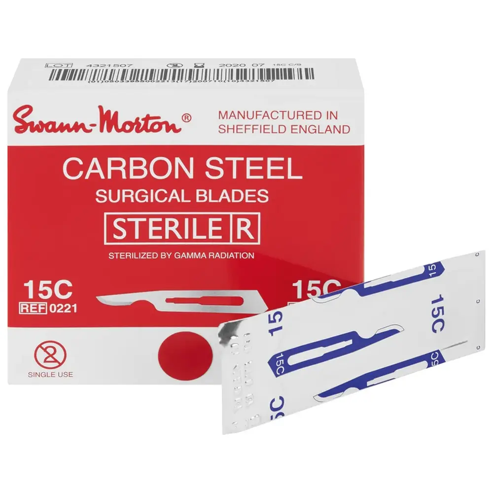 American Dental Swann Morton Skalpellklingen - Packung 100 Stück Figur 15C
