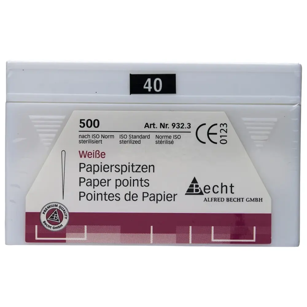 Becht Papierspitzen weiß - Packung 500 Stück ISO 040
