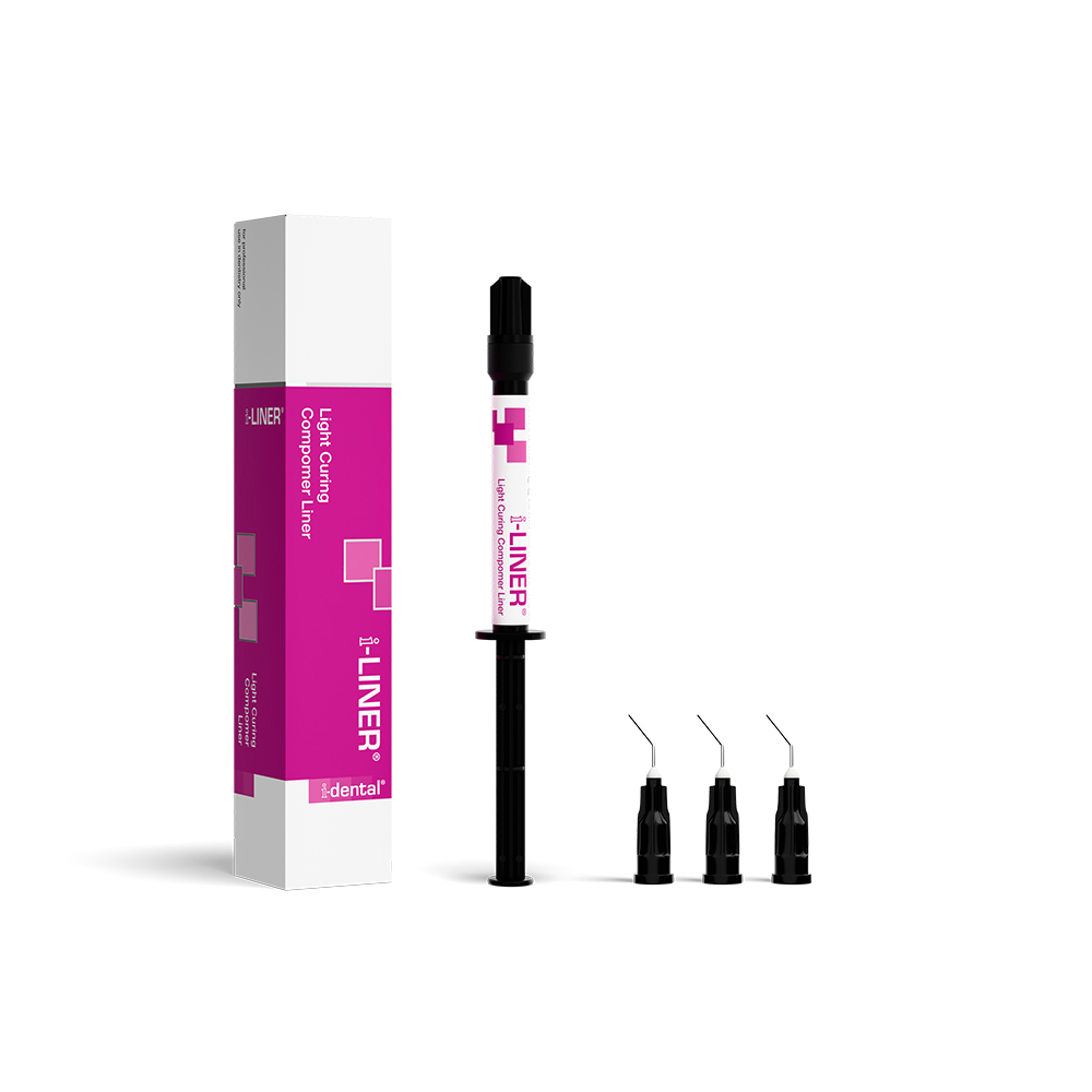 i-LINER i-dental Light Curing Compomer Liner – 2,5g Spritze, 5 Applikationsspitzen, dentales Laborzubehör