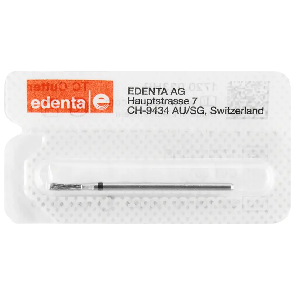 Edenta HM-Fräser Schliff 26 - Stück Titanverzahnung, schwarz grob, HP, Figur 141, 8 mm, ISO 023