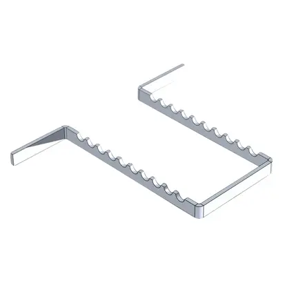 Nichrominox Aluminium Halterung f.10 Instrumente 18x14cm St