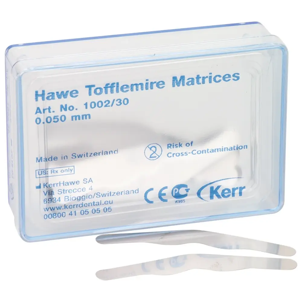 Kerr Matrizen nach Tofflemire - Packung 30 Stück Stärke 0,05 mm, Nr. 1002/30