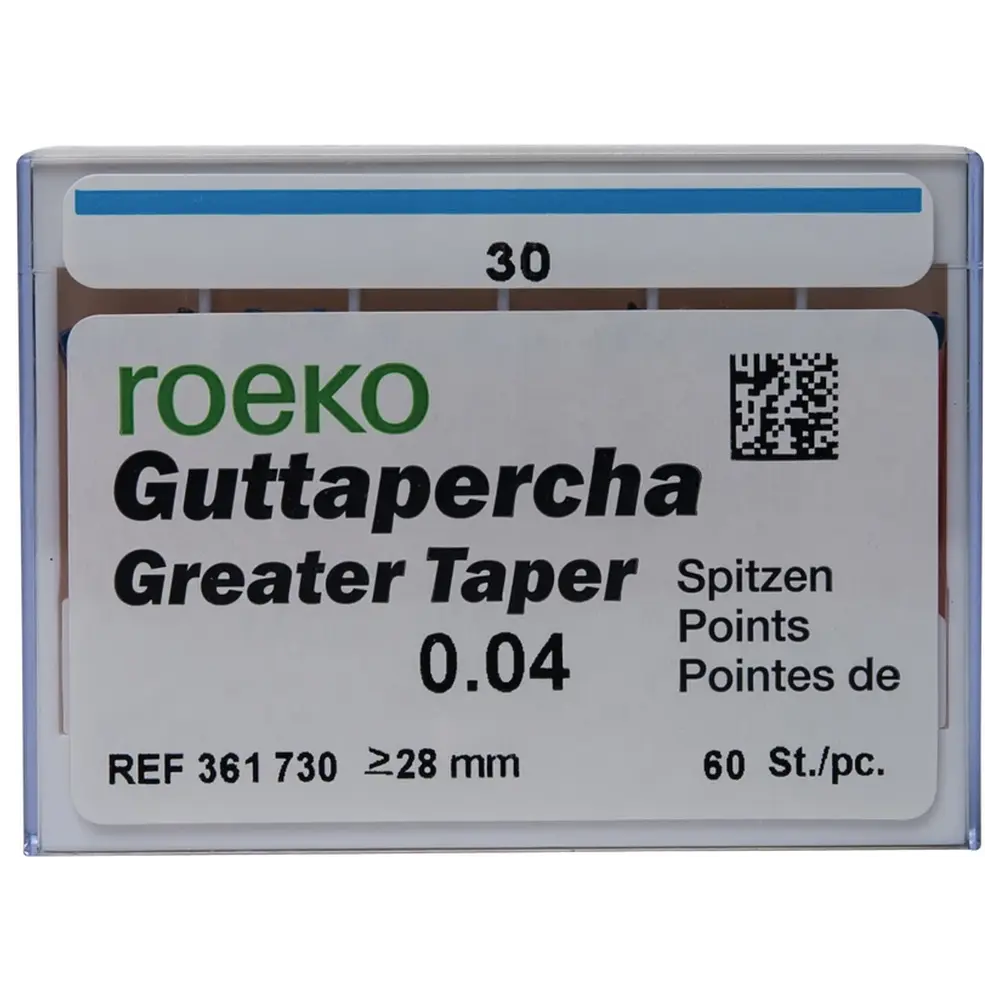 COLTENE Guttapercha Greater Taper - Packung 60 Stück Taper.04 ISO 030