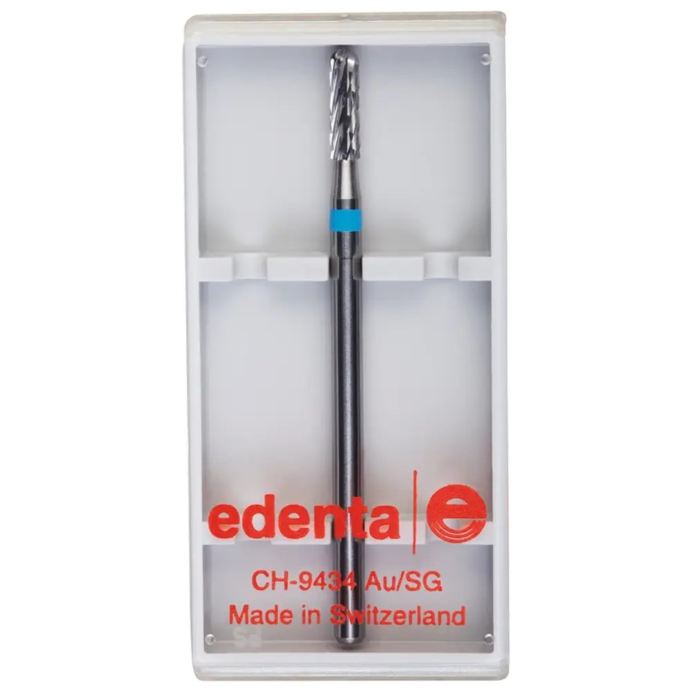 Edenta HM-Fräser Schliff 10 - Stück Kreuzverzahnung, blau standard, HP, Figur 141, 8 mm, ISO 023