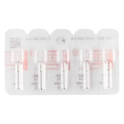Edenta Diamanten 860 - Packung 5 Stück grün grob, FG, Figur 247 Flamme, 5 mm, ISO 014
