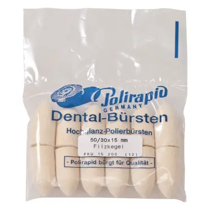 Polirapid Dr. Montemerlo GmbH & Co. KG Filzkegel unmontiert 50/30x15mm Pa 12