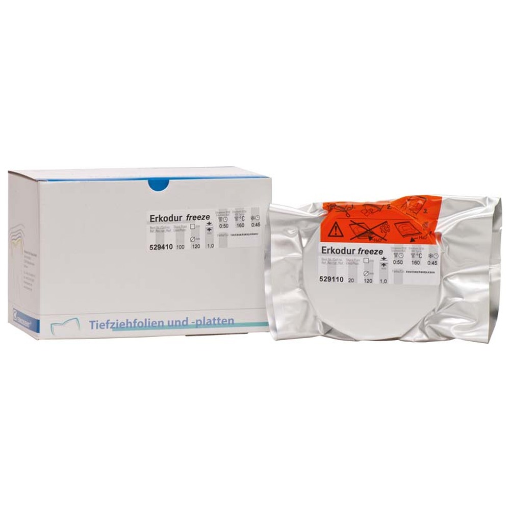 ERKODENT Erkodur-freeze - Packung 100 Stück Ø 120 mm, Stärke 1 mm