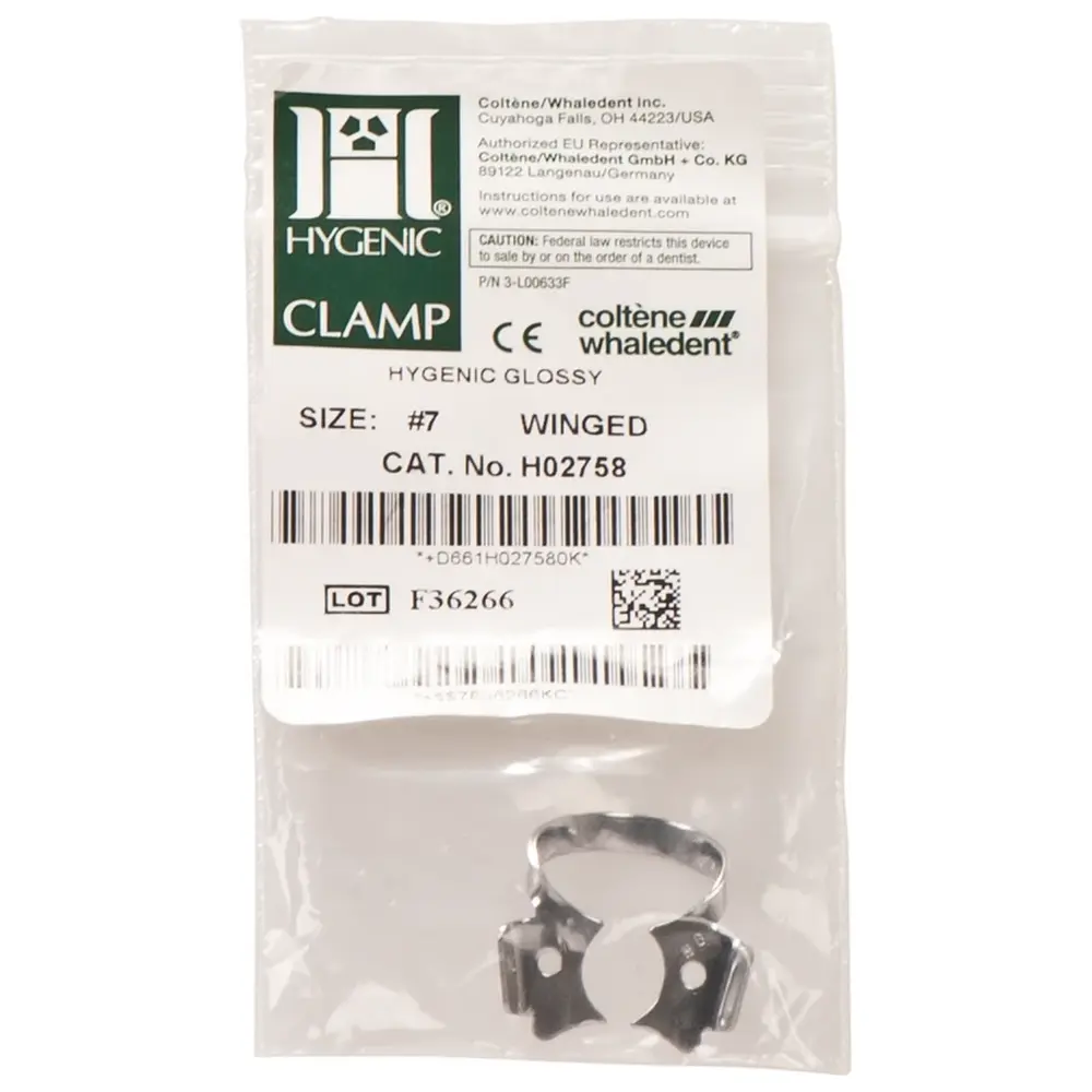 COLTENE HYGENIC® Dental Dam Klammern - Stück Flügelklammer für Molaren UK, 7