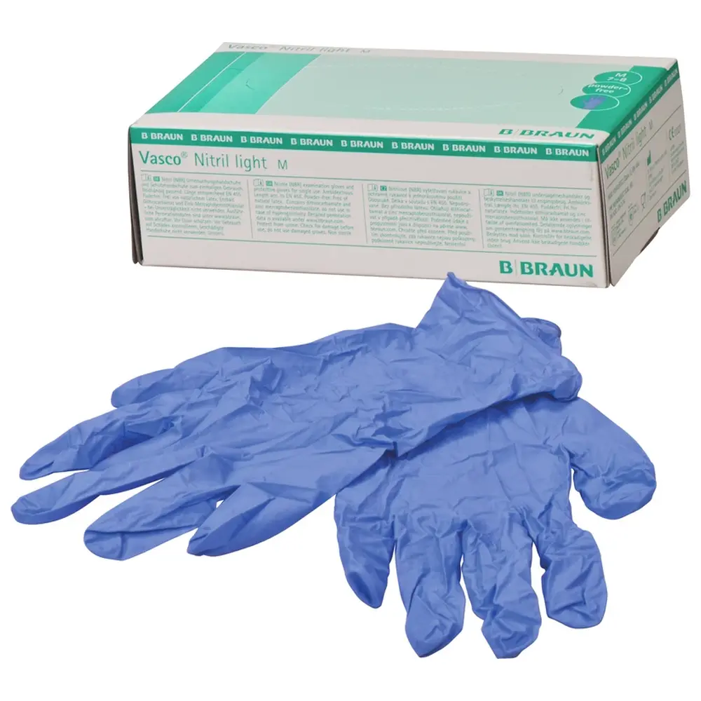 B. Braun Vasco® Nitril light - Packung 100 Stück puderfrei, blau, M