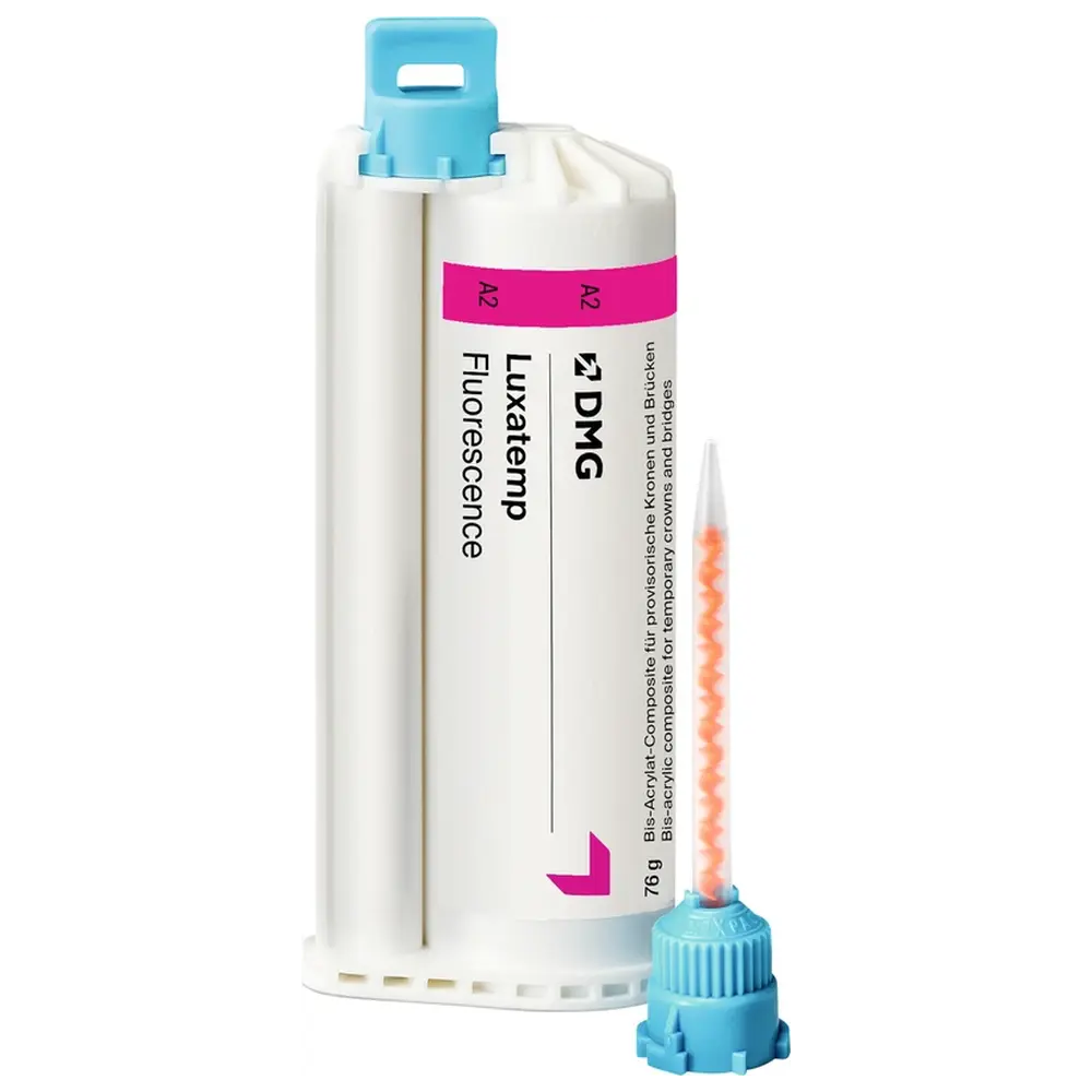 DMG Luxatemp® Fluorescence - Nachfüllpackung 76 g Doppelkartusche A2, 15 Automix-Tips