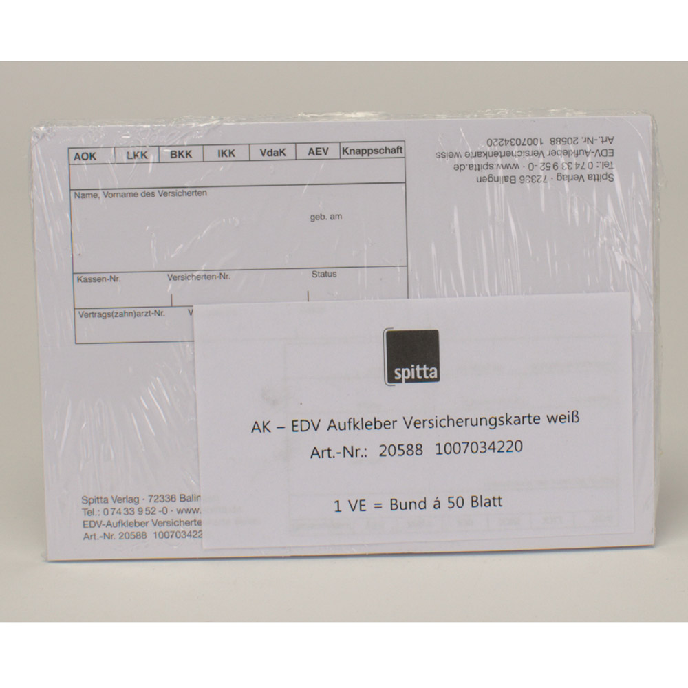Anschriftblatt weiß Edv -Kv- 50St