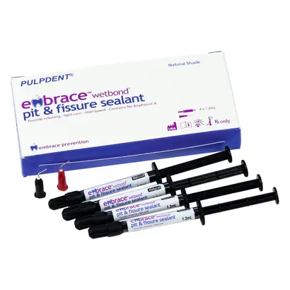 Pulpdent Corporation Embrace Wetbond Pit&Fissure Sealant Spritze Pa 4x1,2ml Pulpdent Corporation Embrace Wetbond Pit&Fissure Sealant Spritze Pa 4x1,2ml