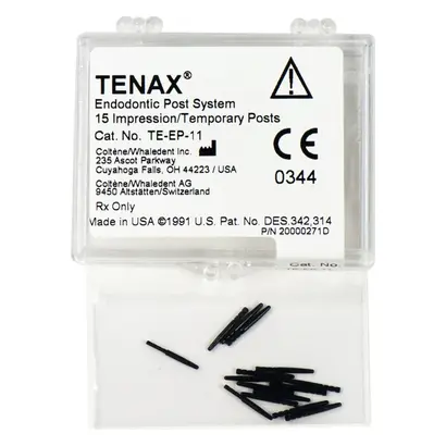 COLTENE TENAX® Abdruck-/Temporäre Stifte - Packung 15 Stück Ø 1,1 mm schwarz