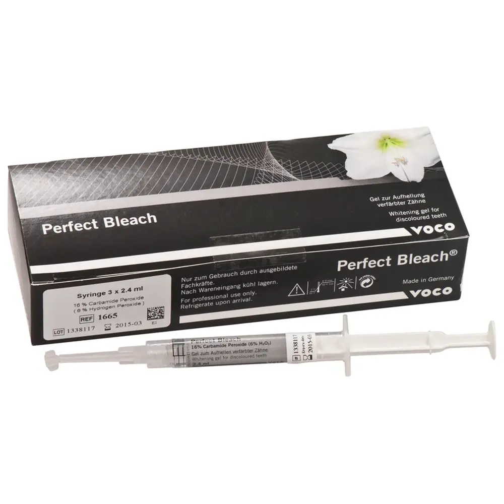 VOCO Perfect Bleach 16% - Packung 3 x 2,4 ml Spritze 16 % Bleaching Gel