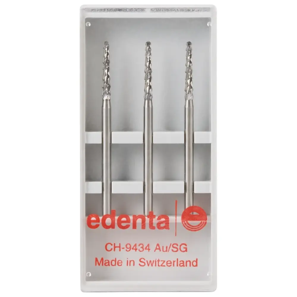 Edenta Chirurgie Knochenfräser nach Lindemann C162A - Packung 3 Stück FG XXL, Figur 408, 10 mm, ISO 016