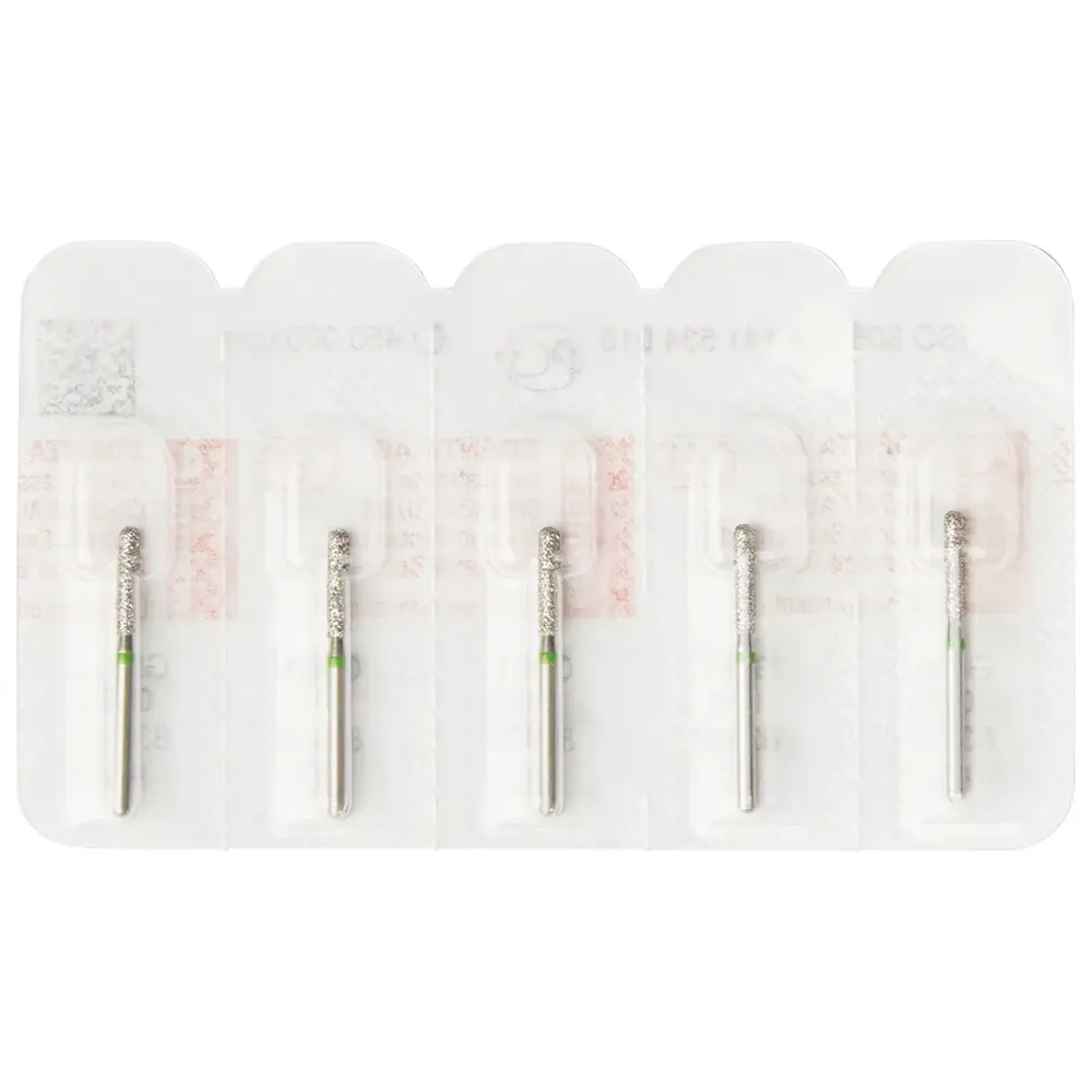 Edenta Diamanten 881 - Packung 5 Stück grün grob, FG, Figur 141 Zylinder rund, 6 mm, ISO 016
