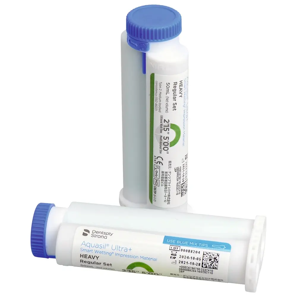 Dentsply Sirona Aquasil® Ultra+ - Nachfüllpackung 4 x 50 ml Doppelkartusche Heavy Regular Set, Zubehör