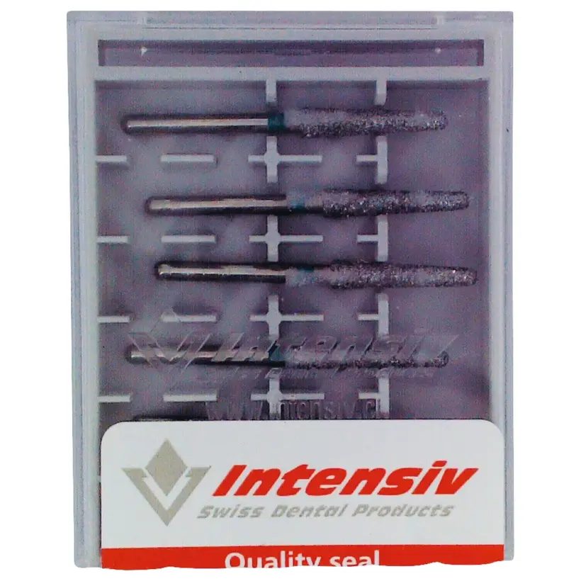 INTENSIV SA Diamanten 850 - Packung 6 Stück grün grob, FG, Figur 199 Konus rund, extra lang, 11 mm, ISO 023