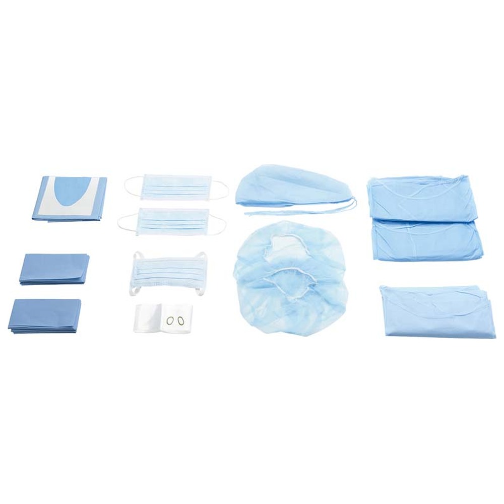 Euronda OP-Set Basis steril - Set 3 Kittel, 3 Hauben, 3 Mundschutz, 3 Abdecktücher, 1 Schlauchüberzug Euronda OP-Set Basis steril - Set 3 Kittel, 3 Hauben, 3 Mundschutz, 3 Abdecktücher, 1 Schlauchüberzug