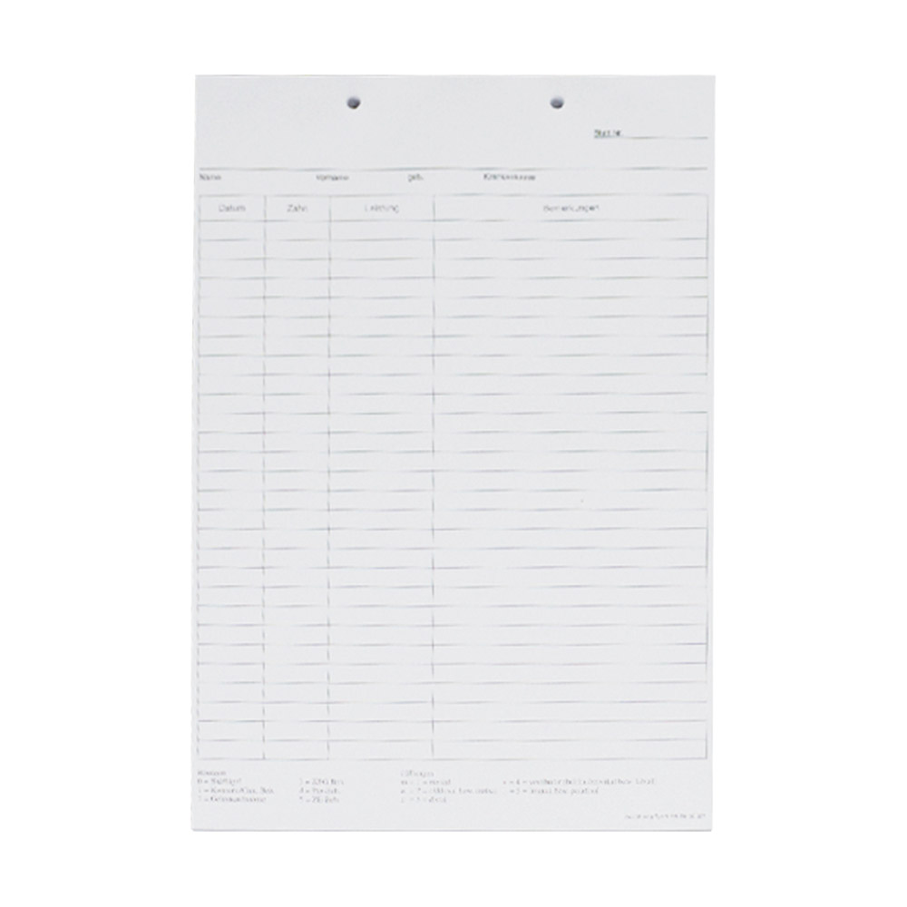 Krankenblatt N weiß kopfgel. 100St