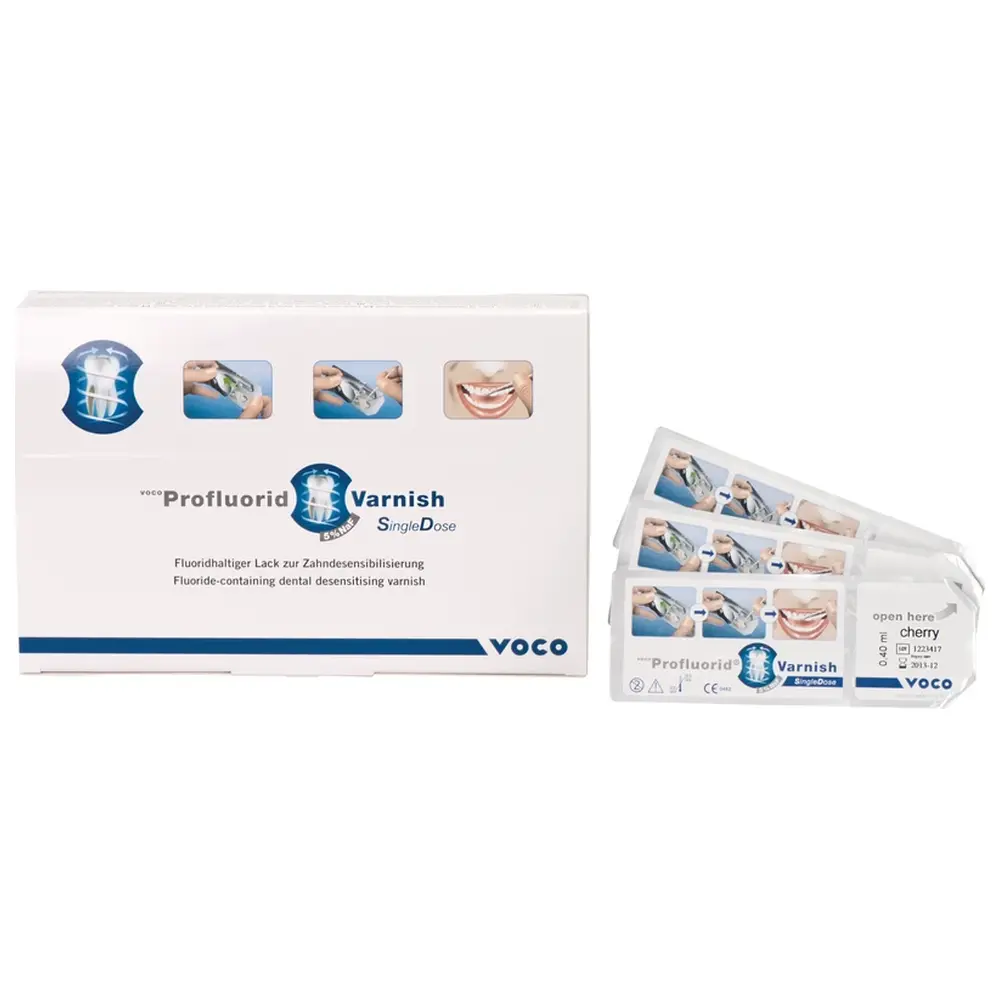 VOCO Profluorid® Varnish - Packung 50 x 0,4 ml Kirsche, Zubehör
