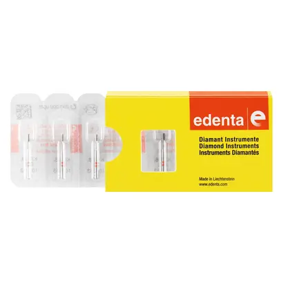 Edenta Diamant-Kronentrenner - Packung 5 Stück 2 x rot, FG, Figur 198, 8 mm, ISO 016