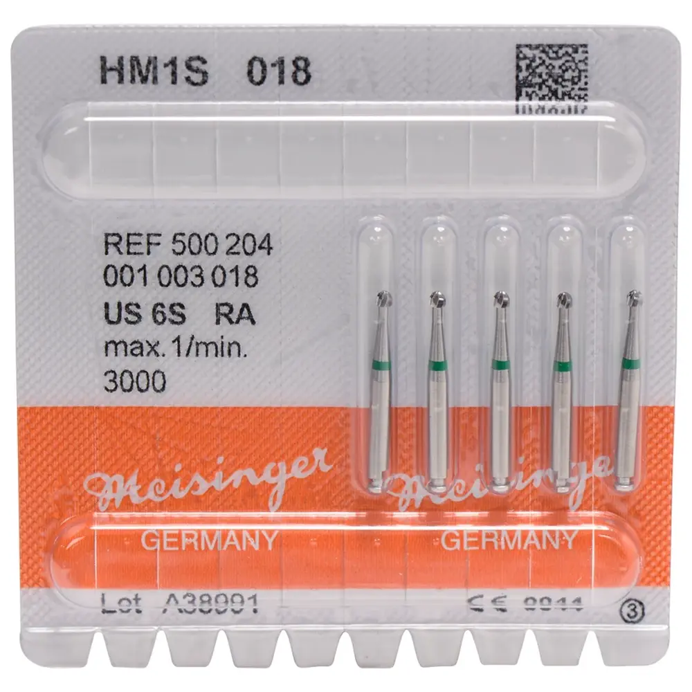 Hager & Meisinger HM-Bohrer 1S - Packung 5 Stück schnittfr. Verz., grün, RA, Figur 001, ISO 018
