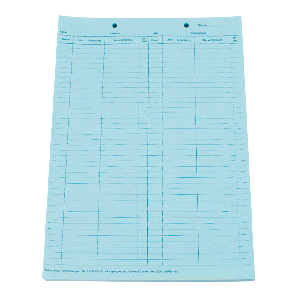 Krankenblatt C blau kopfgel. 100St