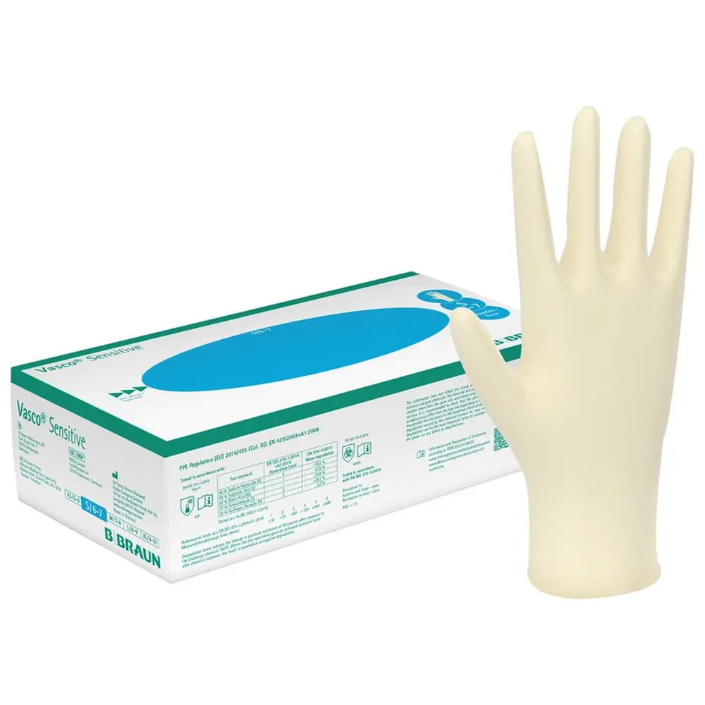 B. Braun Vasco® Sensitive - Packung 100 Stück puderfrei, weiß, S