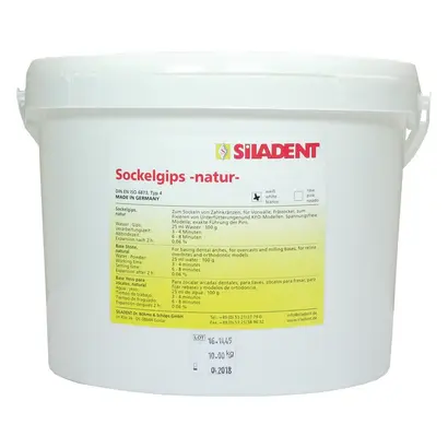 SILADENT Sockelgips natur - Eimer 10 kg Gips naturweiß