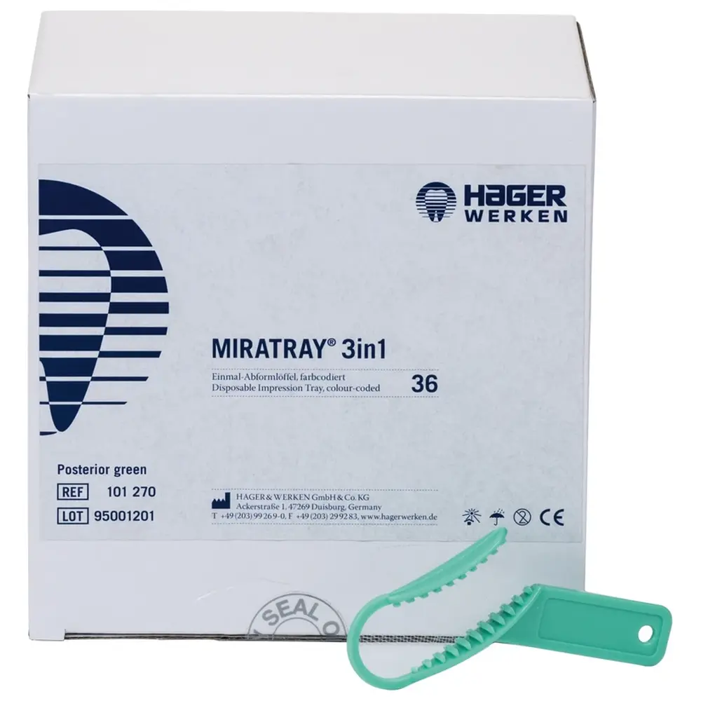 Hager & Werken Miratray® 3in1 - Packung 36 Stück Posterior, grün