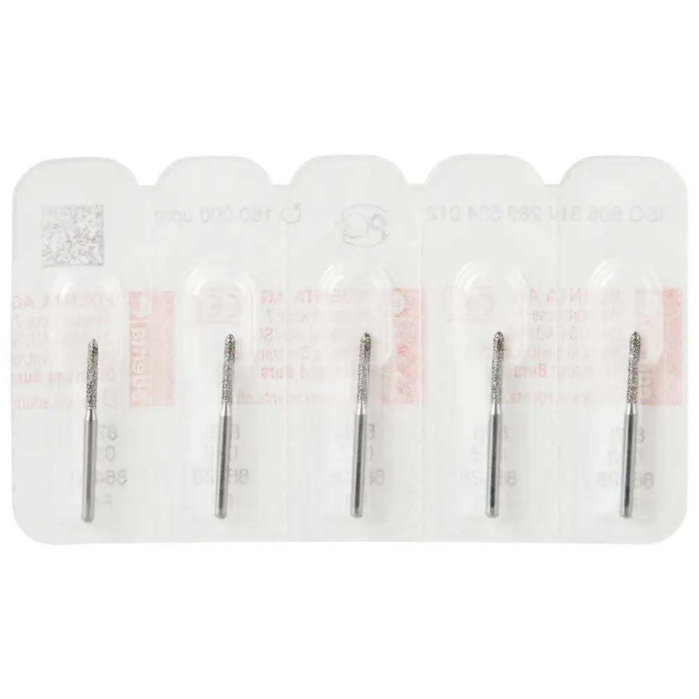 Edenta Diamanten 878 - Packung 5 Stück Standard, FG, Figur 289 Torpedo zylindrisch, 8 mm, ISO 012