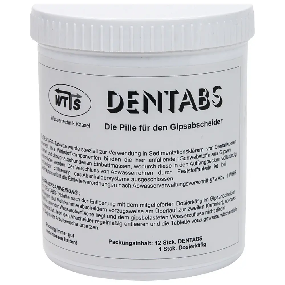 WTS-Wassertechnik DENTABS - Dose 12 x 20 g Tablette, 1 Einhängekorb