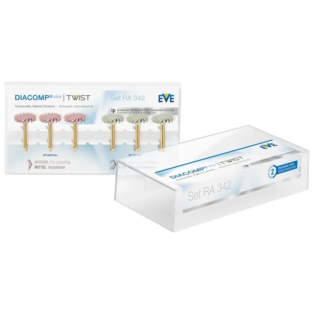 EVE Ernst Vetter EVE DIACOMP® PLUS TWIST - Set 6 Stück (3 x 6184 rosa mittel, 3 x 6284 grau fein), RA