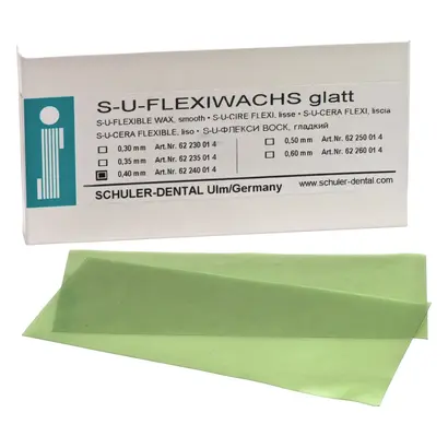 SCHULER-DENTAL S-U-Flexiwachs - Packung 15 Stück glatt, Stärke 0,4 mm