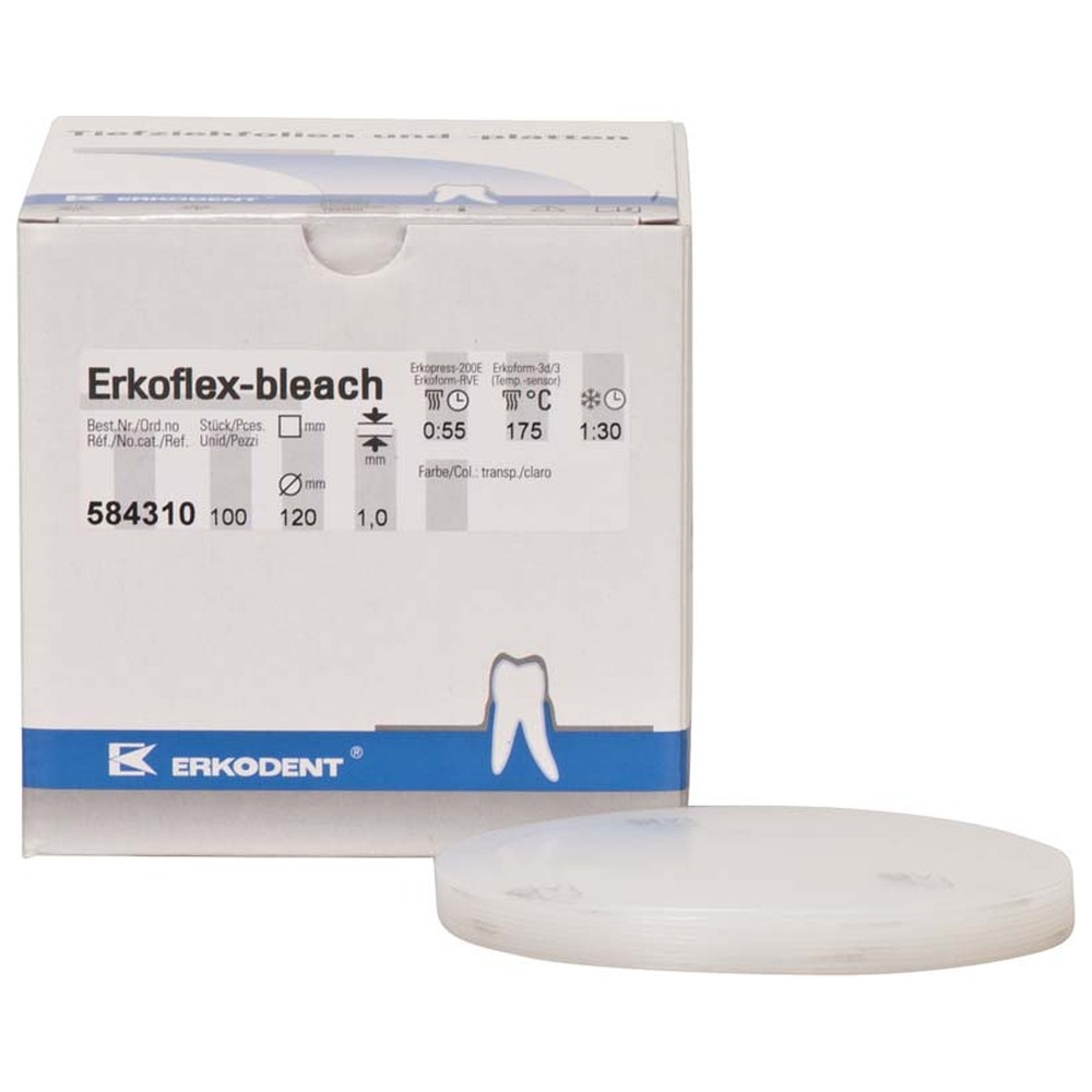 ERKODENT Erkoflex-bleach - Packung 100 Stück Ø 120 mm, Stärke 1 mm ERKODENT Erkoflex-bleach - Packung 100 Stück Ø 120 mm, Stärke 1 mm