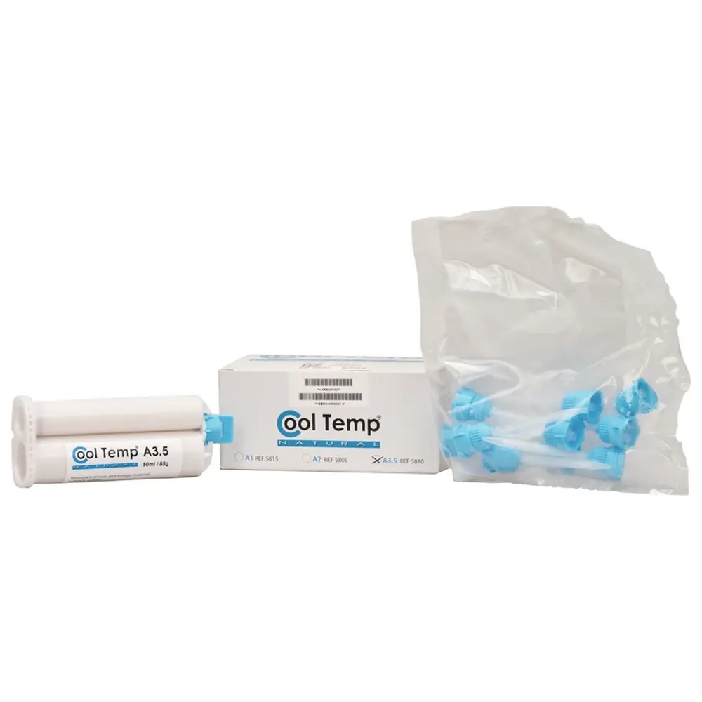 COLTENE Cool Temp® NATURAL - Packung 50 ml Doppelkartusche A3,5, 10 Mischkanülen blau