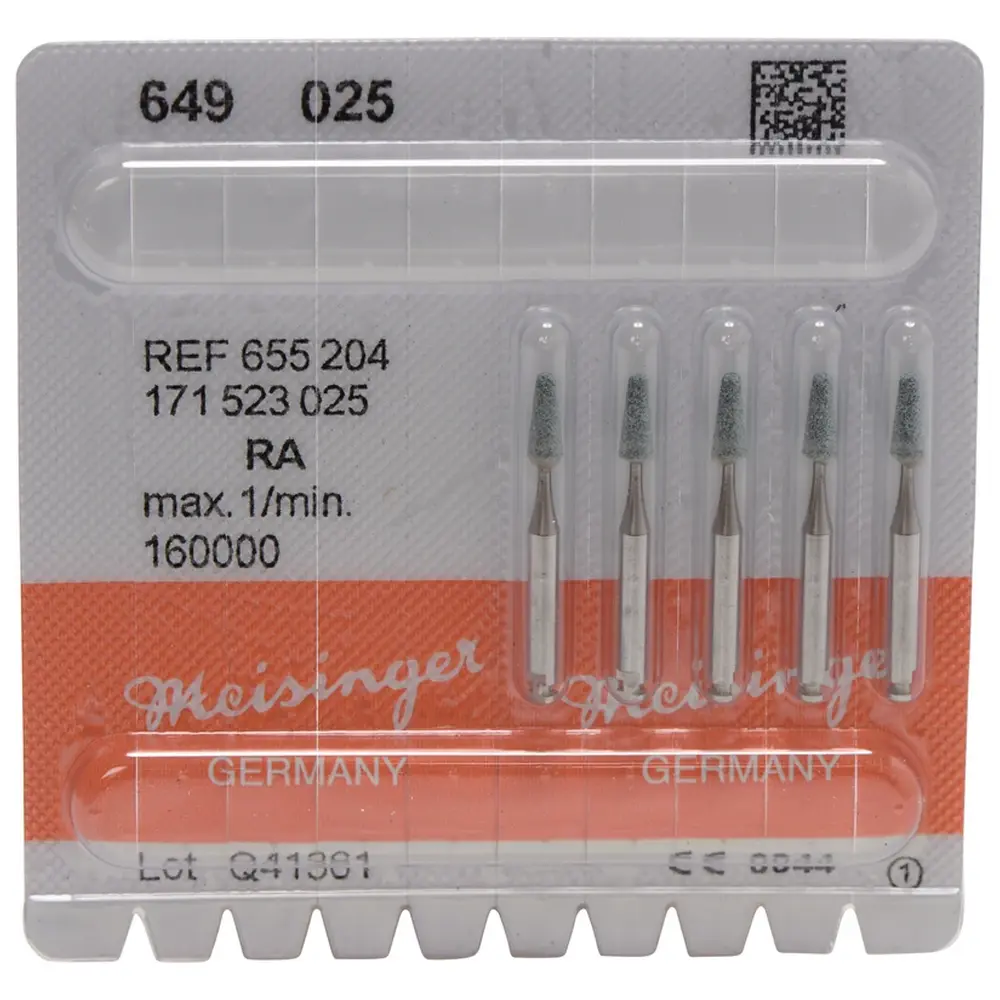 Hager & Meisinger Keramische Schleifer 649 - Packung 5 Stück grün mittel, RA, Figur 171, 6 mm, ISO 025