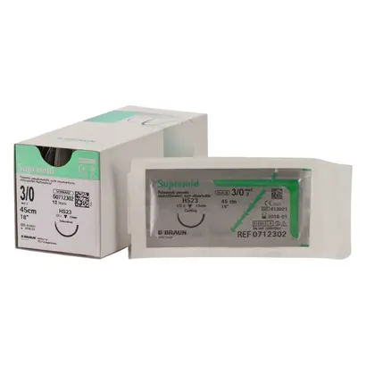 B. Braun Surgical S.A. SUPRAMID schwarz HS-23 3/0 45cm 2 Pa 12