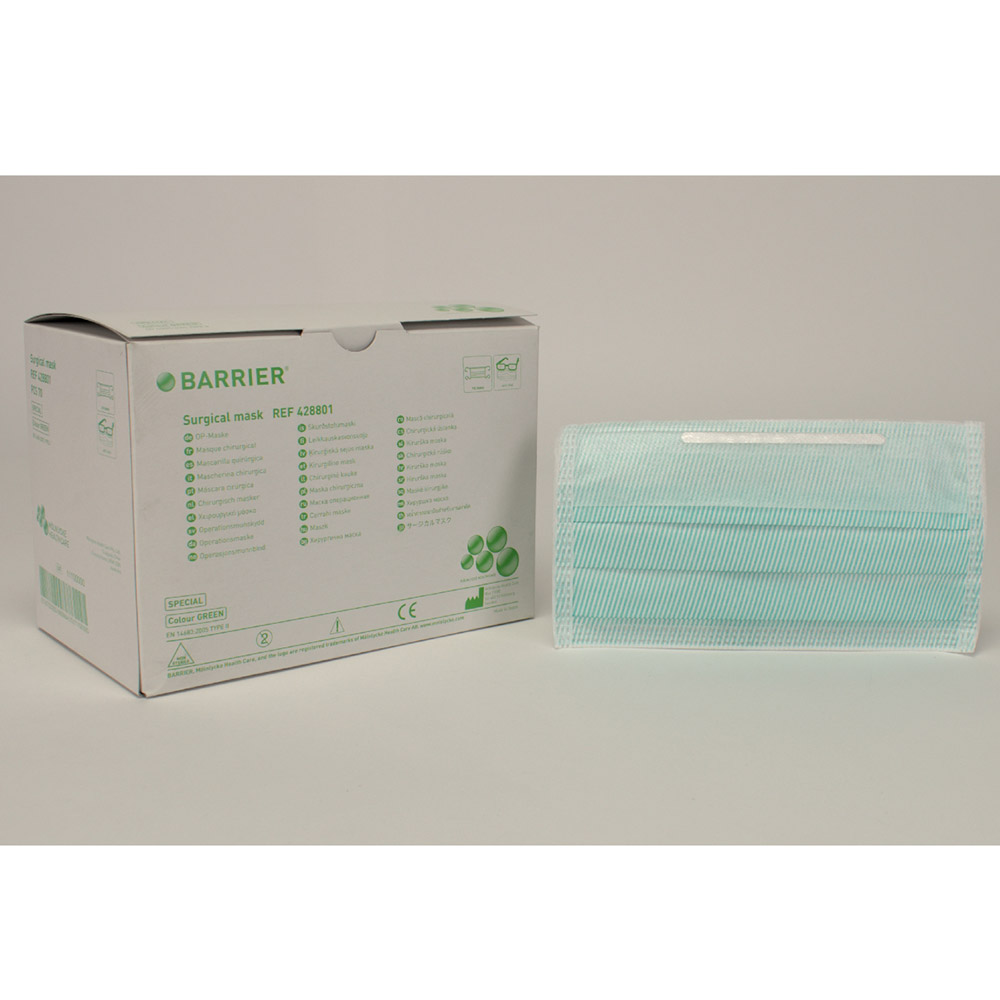 OP-Maske Barrier Spez. antifog grün 70St