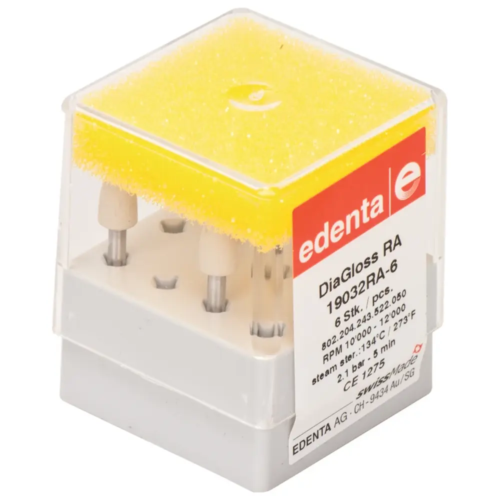 Edenta DiaGloss - Packung 6 Stück weiß, RA, Figur 243, 10 mm, ISO 050