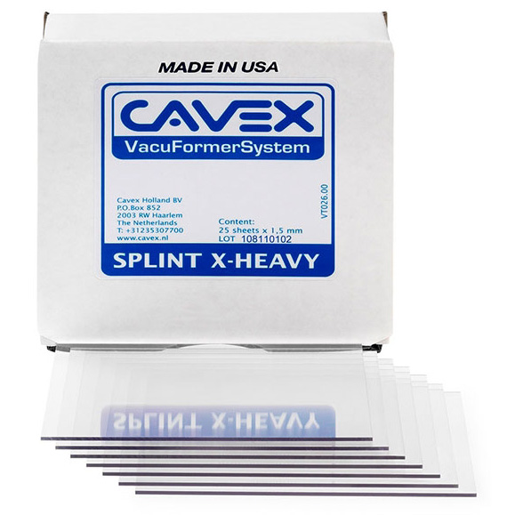 CAVEX Schiene-25 Folien, 1,5 mm x 125 mm x 125 mm, X-Heavy